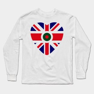 British Bangladeshi Multinational Patriot Flag Series (Heart) Long Sleeve T-Shirt